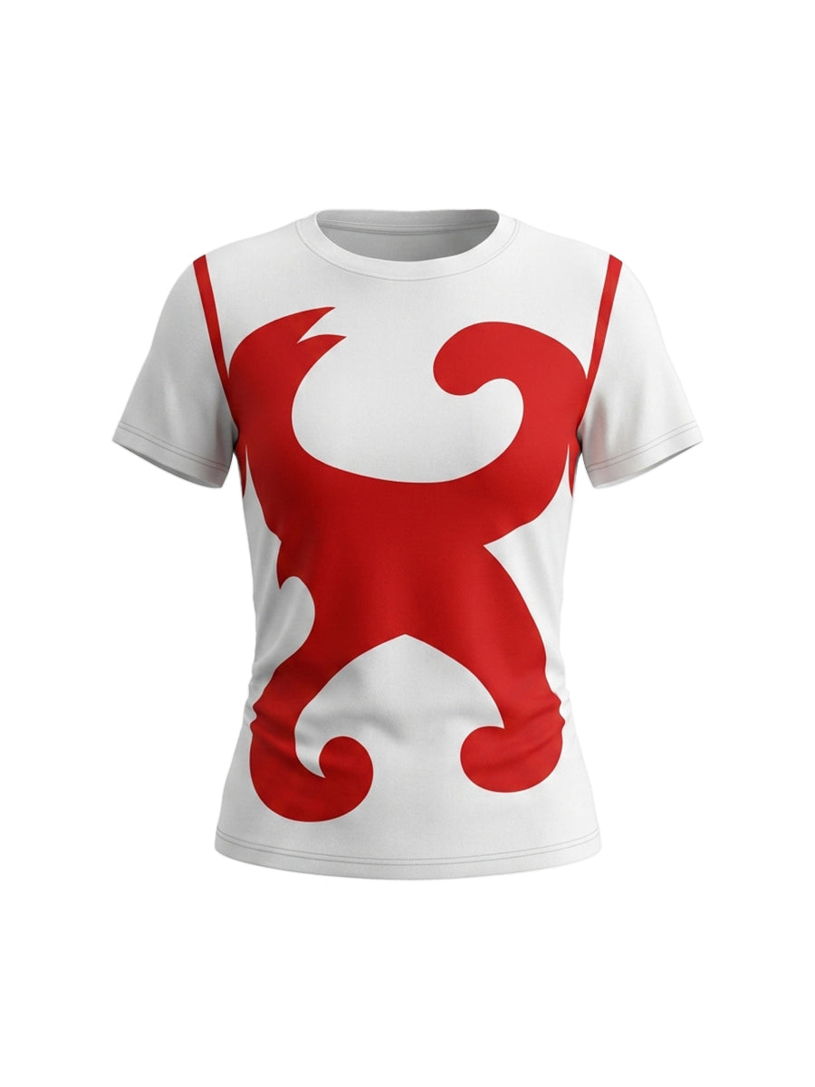 T-shirt imprimé à manches courtes, à col rond, couleur contrastée