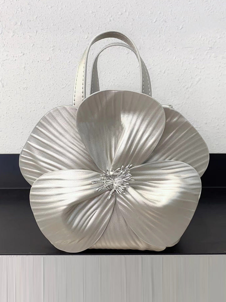 Sac à main en forme de fleur, couleur unie