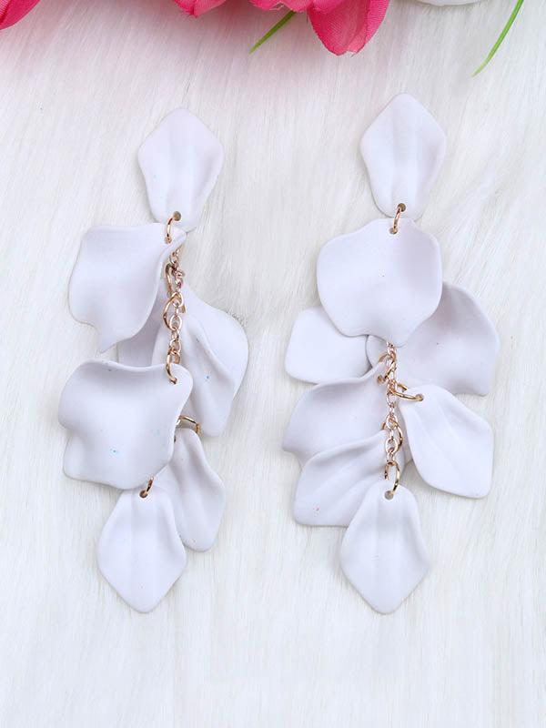 Boucles d'oreilles à chaîne, en forme de fleur