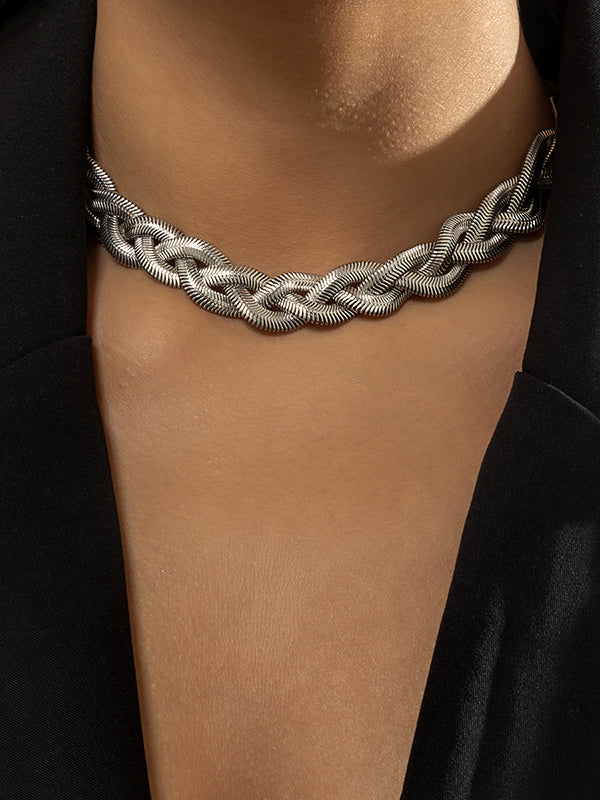 Collier ras du cou réglable en chaîne serpent