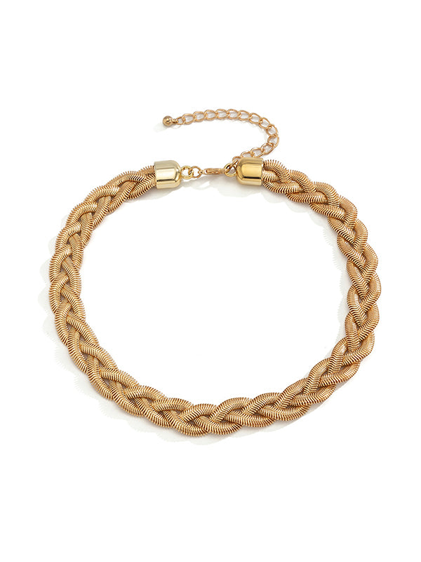 Collier ras du cou réglable en chaîne serpent