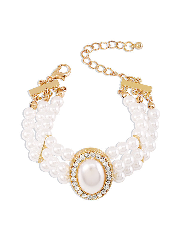 Bracelet réglable géométrique à chaîne, à strass