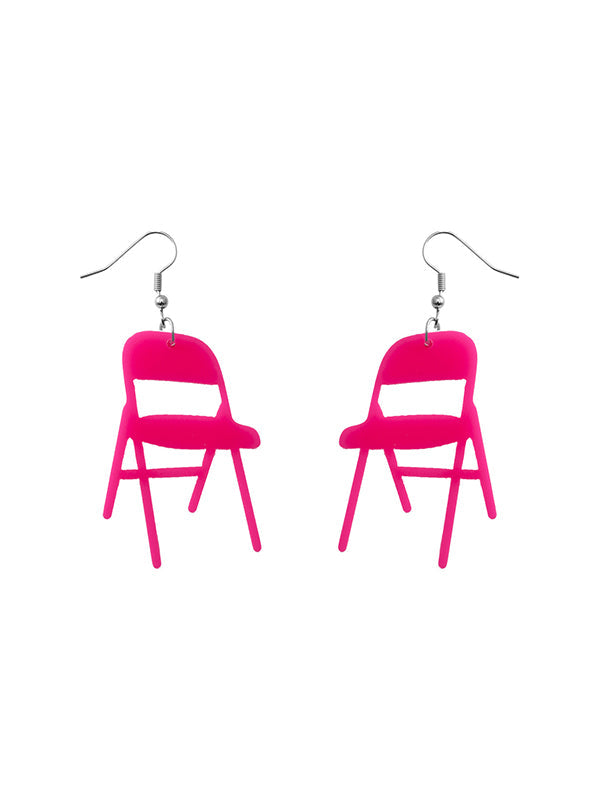 Boucles d'oreilles pendantes géométriques couleur unie