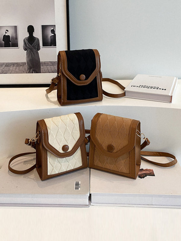 Sac bandoulière géométrique à empiècements