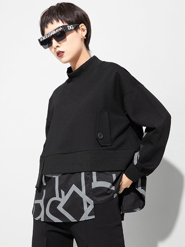 Sweat-shirt à empiècements, effet deux pièces