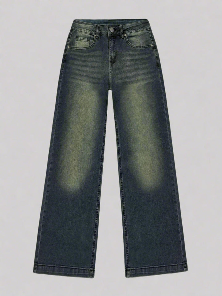 Jeans Baggy Femme | Jambe Large Avec Légère Lavage