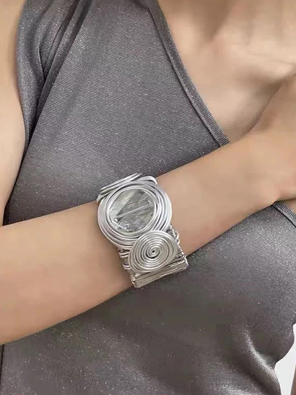 Bracelet géométrique plissé