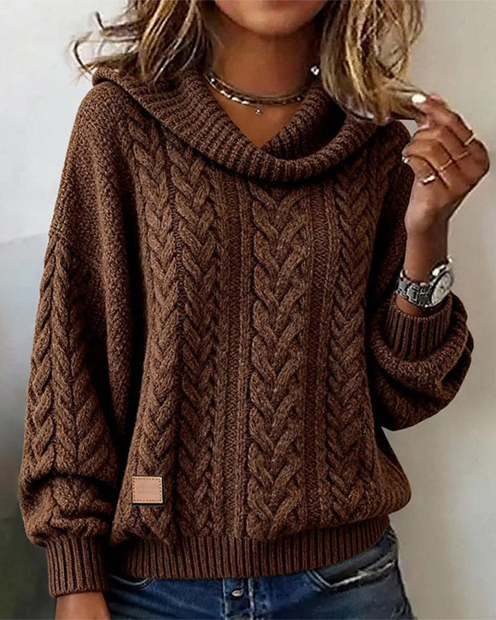 Elisa | Pull en tricot pour femmes torsadé en uni