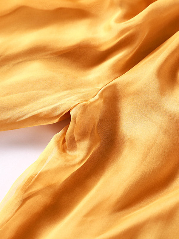 Jupe-culotte large décontractée en mousseline, couleur unie