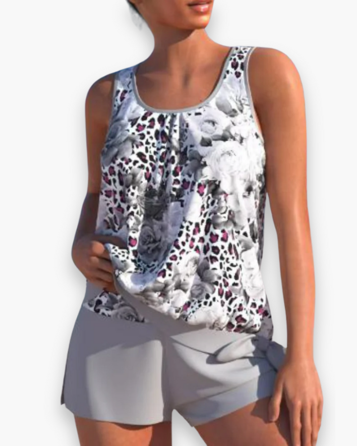 Ensemble Tankini Floral Stylé pour Femmes | Bicolore