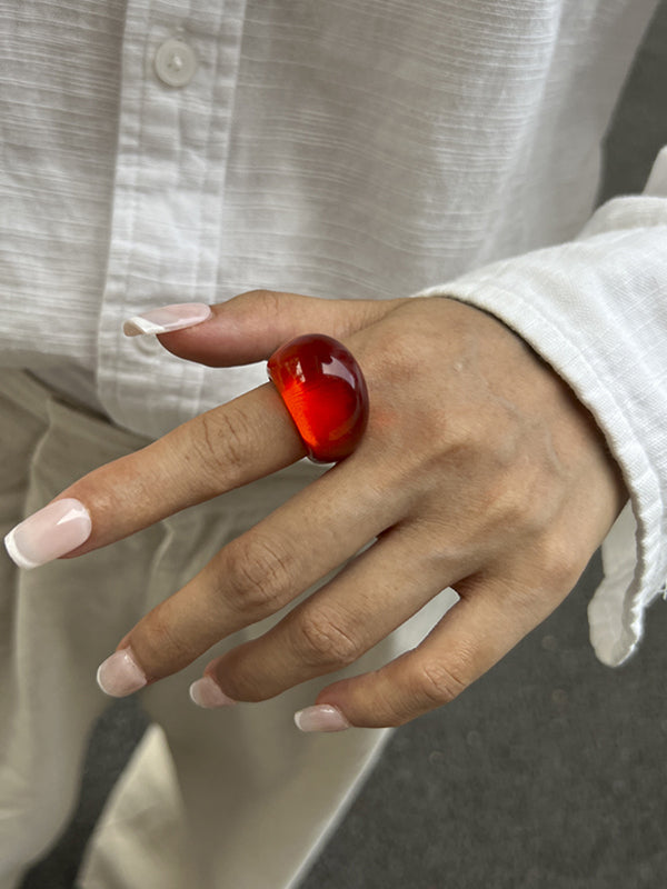 Bague géométrique transparente