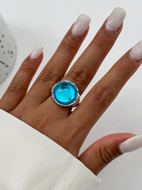 Bague géométrique à strass