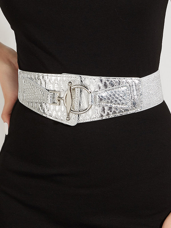 Ceinture brillante à taille élastique, à empiècements