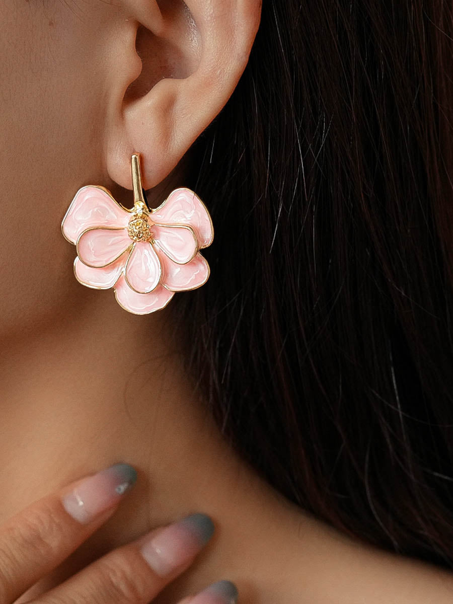 Boucles d'oreilles pendantes en forme de fleur