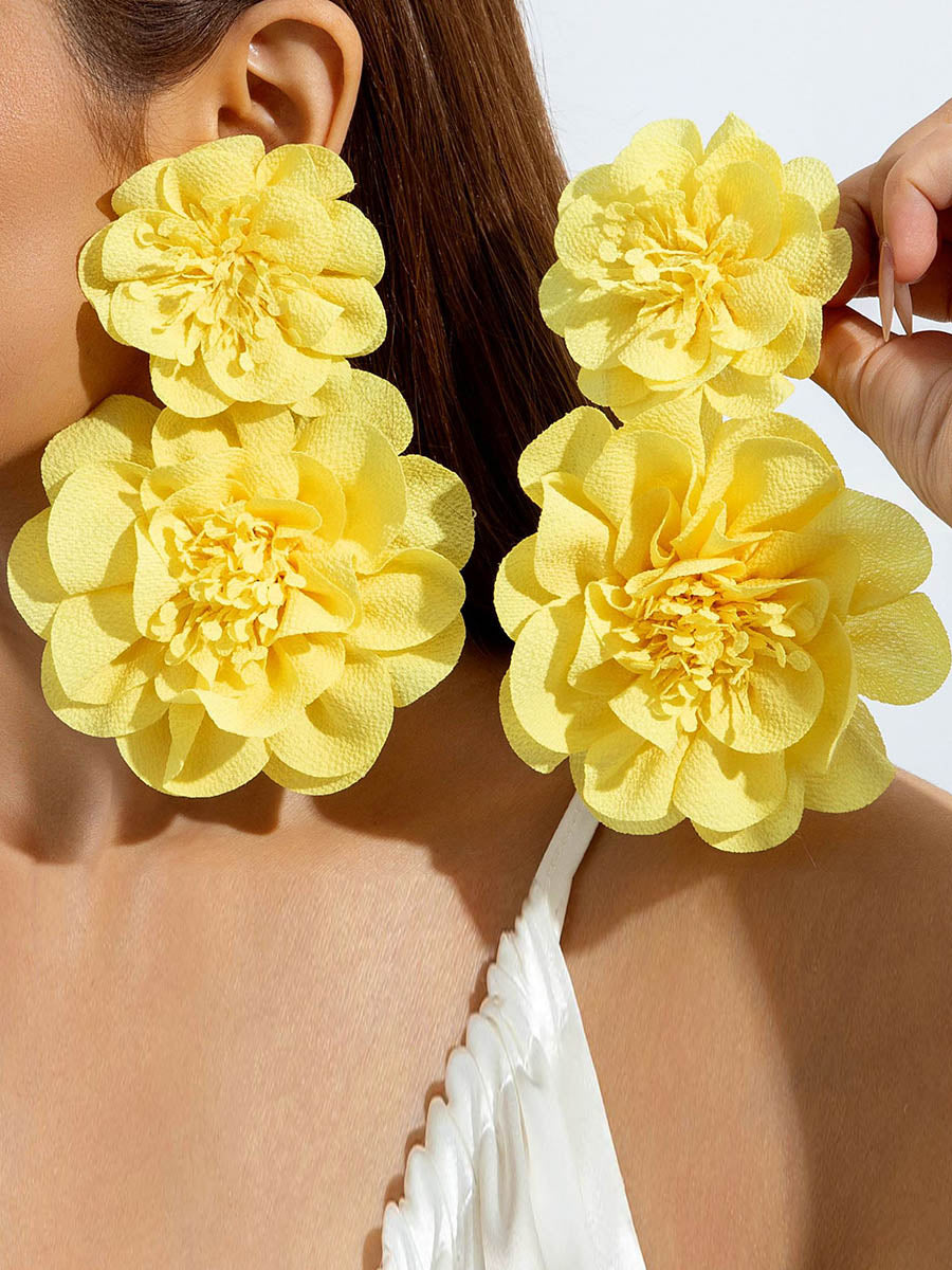 Boucles d'oreilles pendantes en forme de fleur