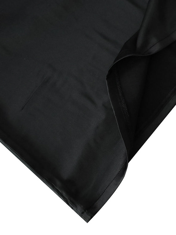 Jupe taille haute, à taille élastique, à empiècements, couleur unie
