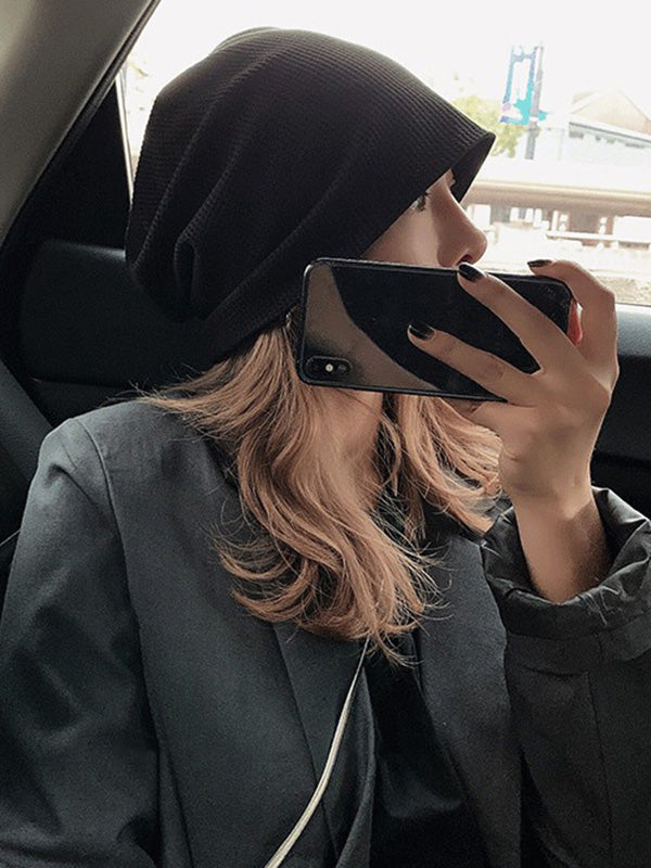 Chapeau simple tricoté normcore, couleur unie