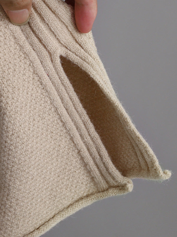 Ensemble deux pièces élégant ample à ourlet plongeant, à manches longues, à col rond, à jambes larges, couleur unie – pull + pantalon