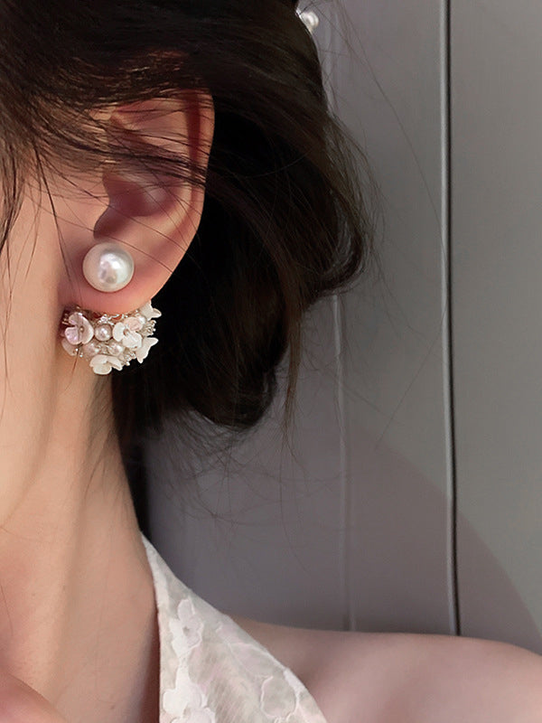 Boucles d'oreilles fleurs en perles de Zircon originales
