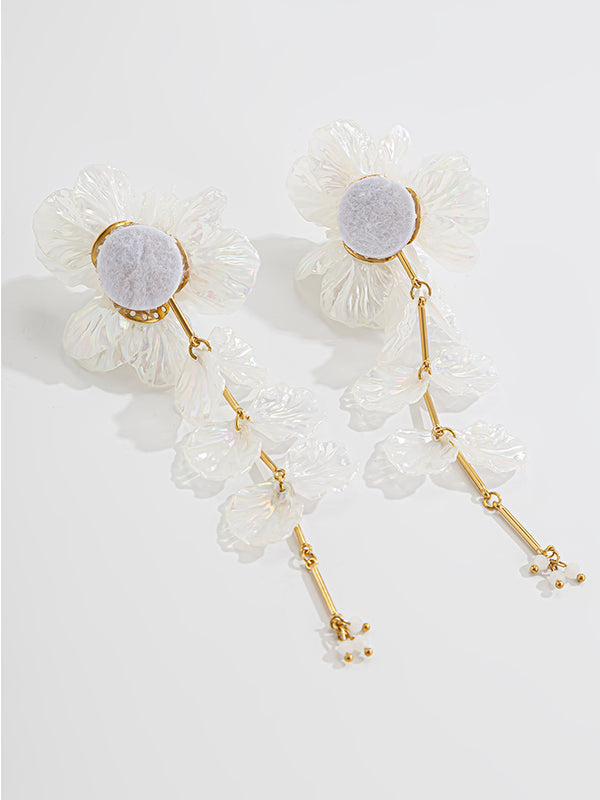 Boucles d'oreilles perlées en forme de fleur