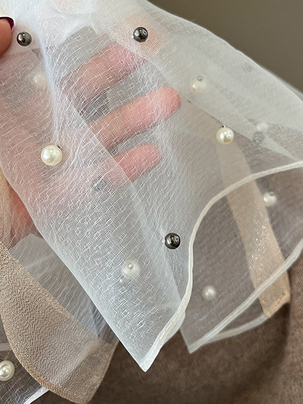 Écharpe perlée transparente anti-UV