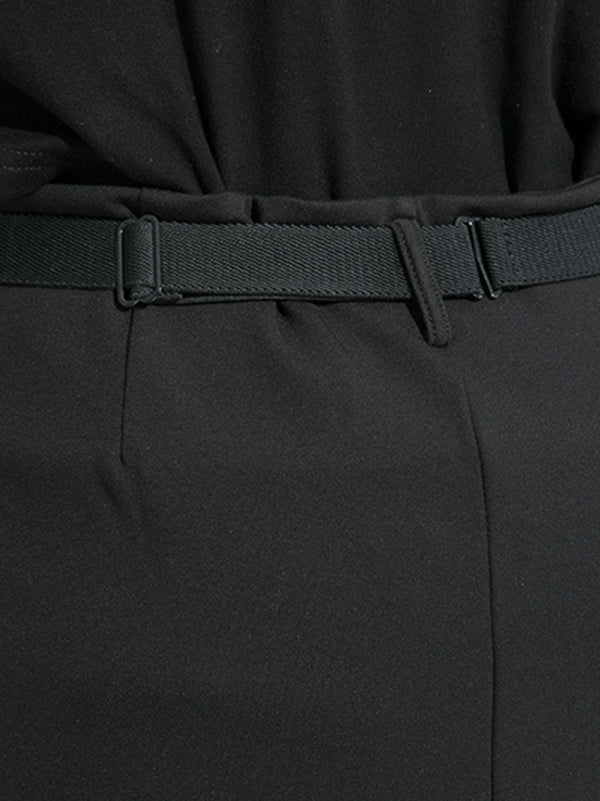 Effet deux pièces - Jupe-culotte unie à empiècements
