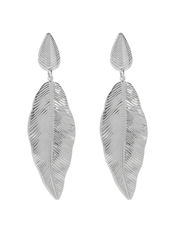 Boucles d'oreilles pendantes en forme de feuilles