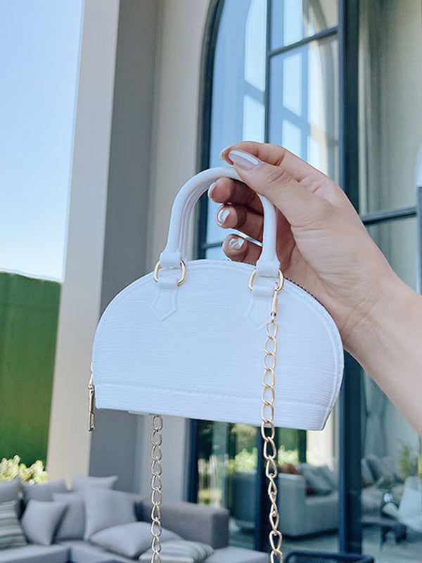 Sac besace géométrique à chaîne, à fermeture éclair