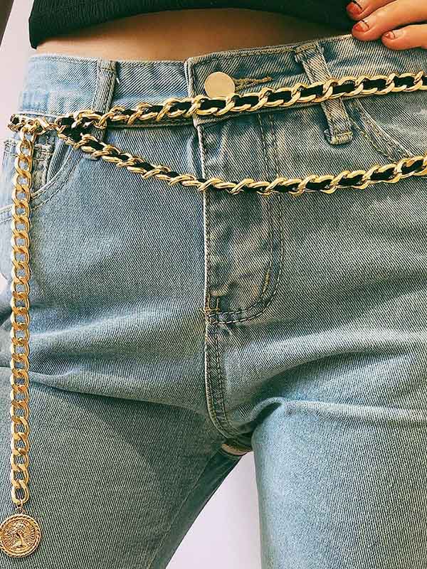 Chaîne de taille géométrique de mode vintage