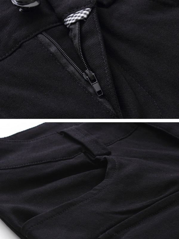 Pantalon décontracté à empiècements, à poches, à fermeture éclair