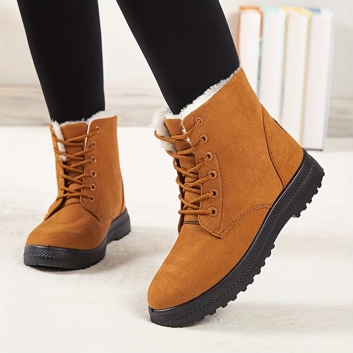 Bottes d'Hiver Femme | Lacets Semelle Plate