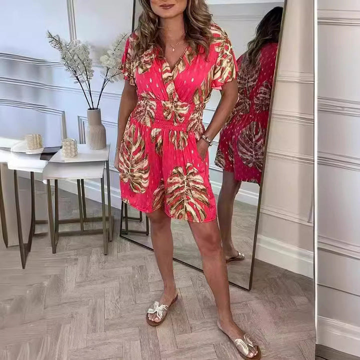 Kiara - Combinaison courte avec motif tropical