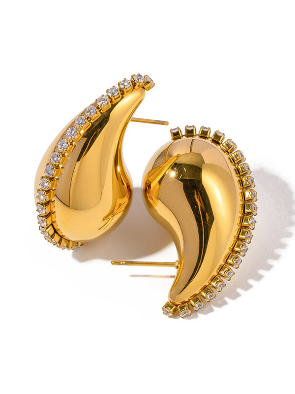 Boucles d'oreilles géométriques à strass