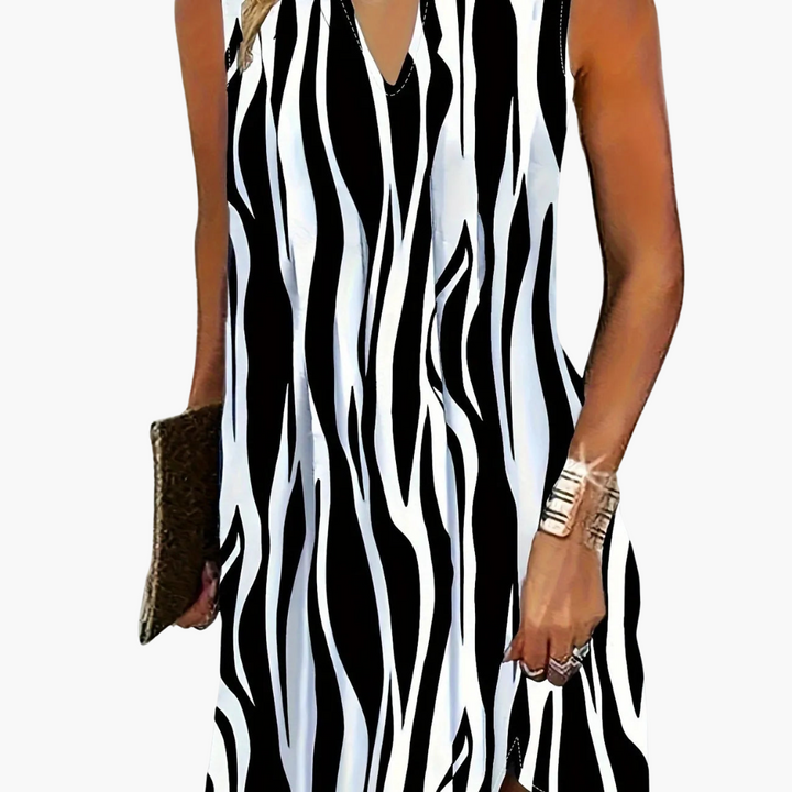 Robe mini rayée - Robe sans manches pour femmes pour l'été