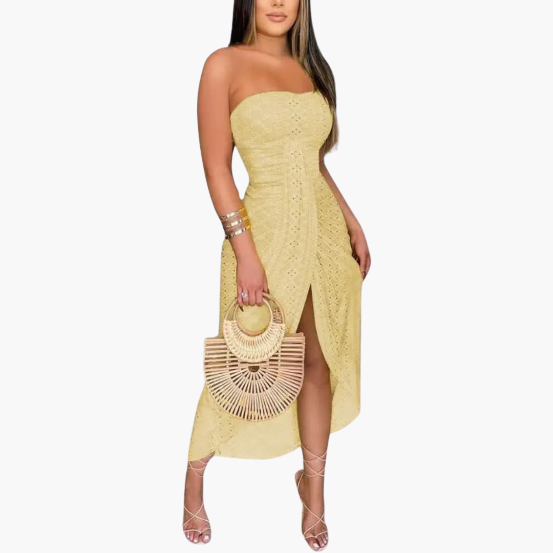 Robe midi brodée pour femmes – Robe d'été élégante