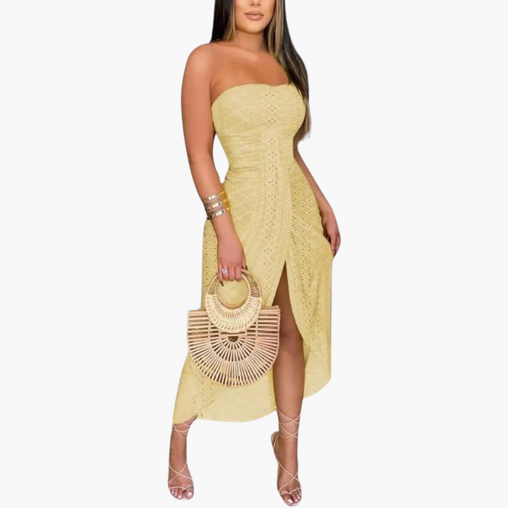 Robe midi brodée pour femmes – Robe d'été élégante
