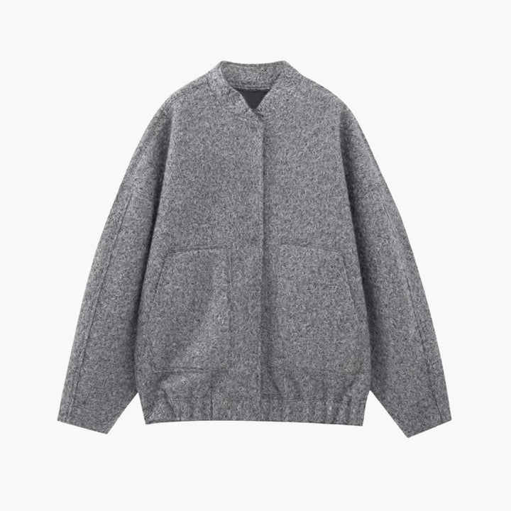 Veste oversized pour femmes avec design à l'avant ouvert et poches plaquées