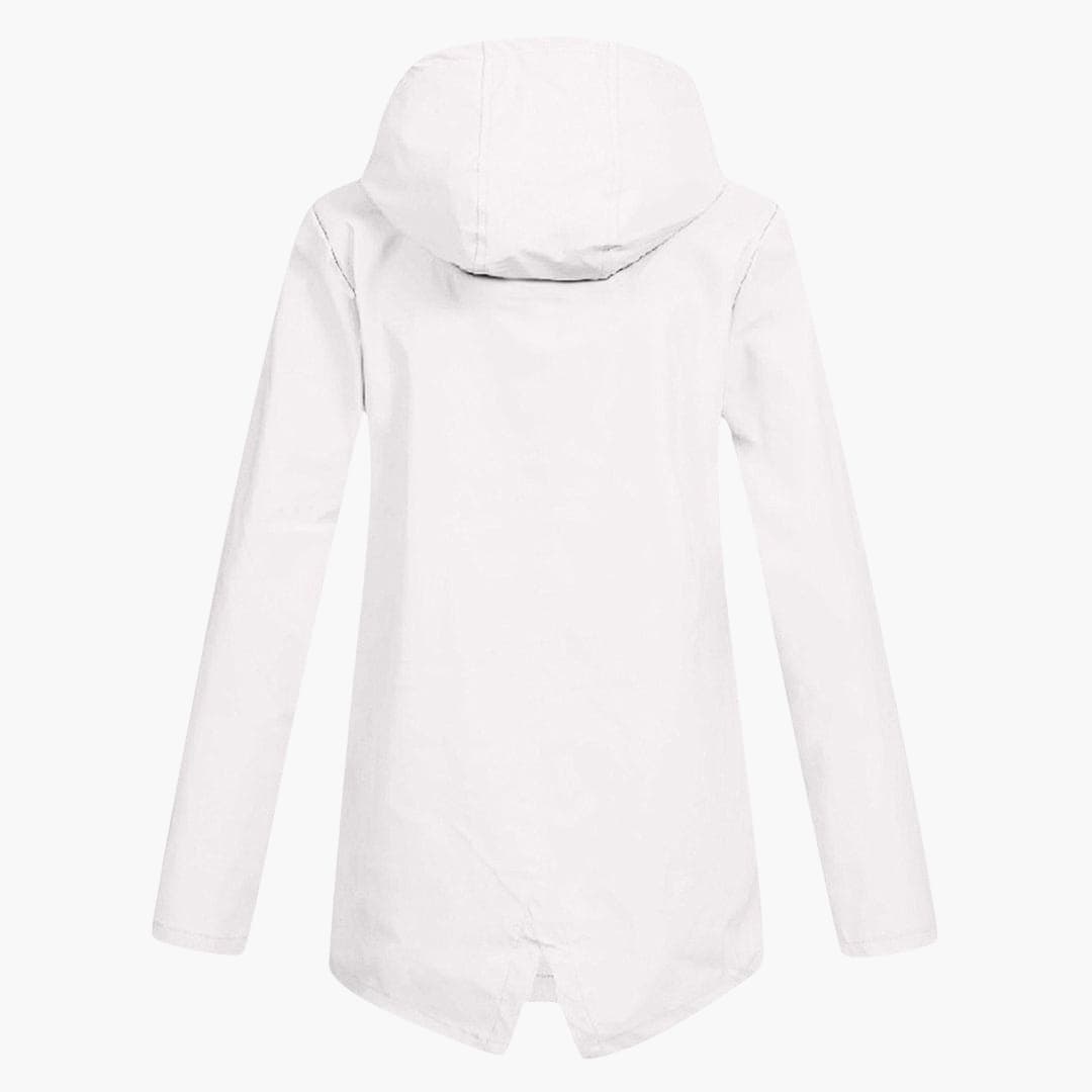 Manteau de pluie pour femmes avec capuche réglable et fermeture éclair