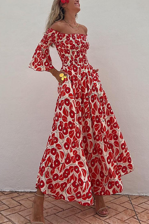 Ingrid™ | Robe Maxi Sans Épaules avec Manches Cloche