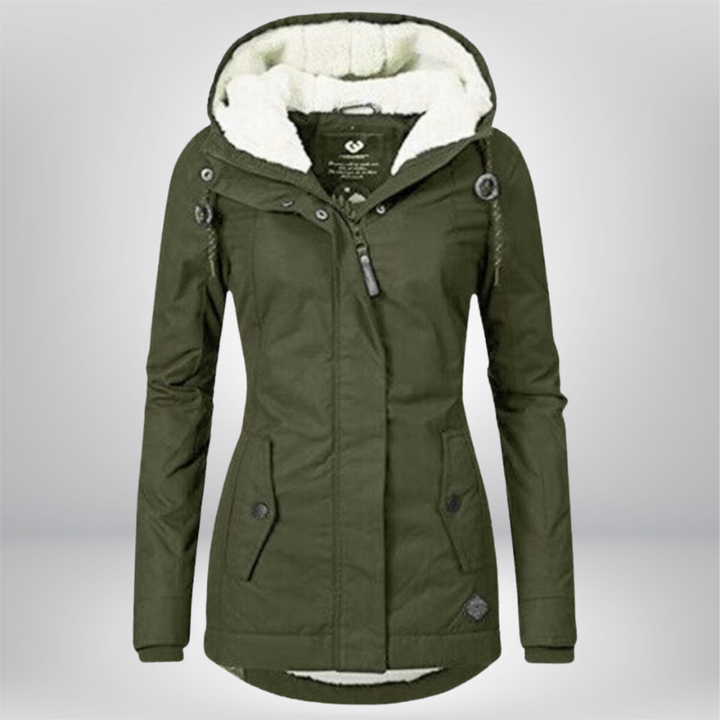 Veste d'hiver femme avec capuche | Veste de transition doublée