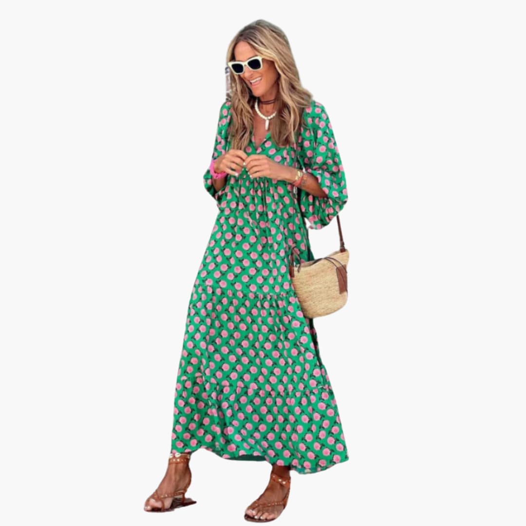 Robe maxi boho pour femmes - Motif floral & coupe décontractée