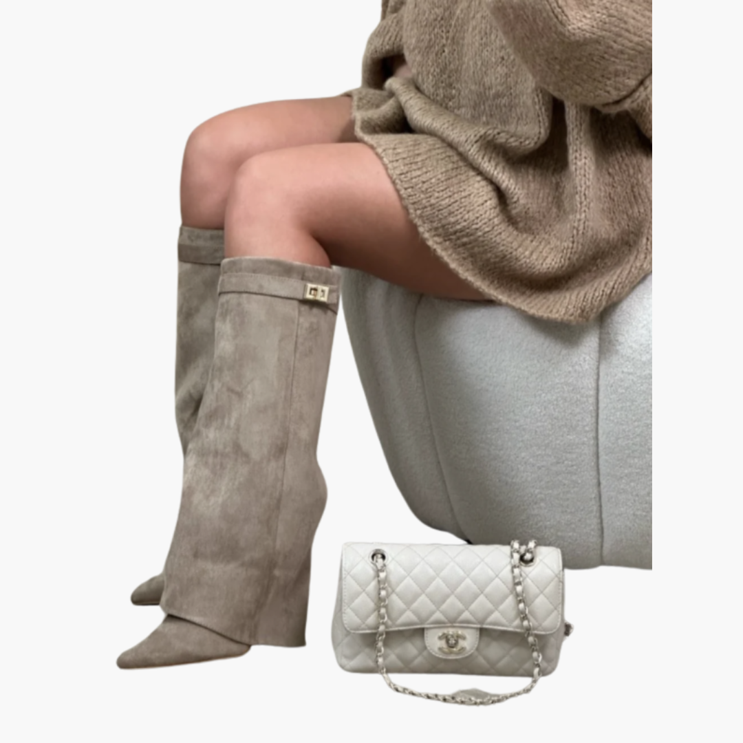 Bottes pour femmes à hauteur de genou avec boucle - Bottes élégantes