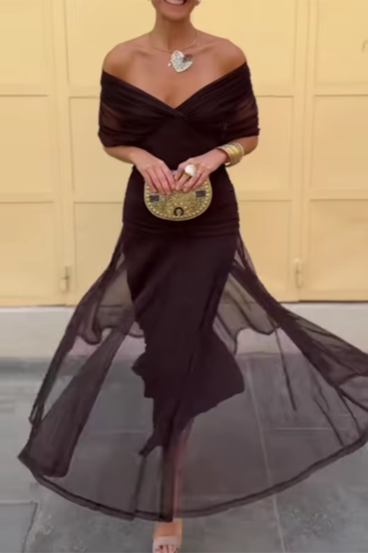 Louise | Robe maxi élégante pour les fêtes avec décolleté en V