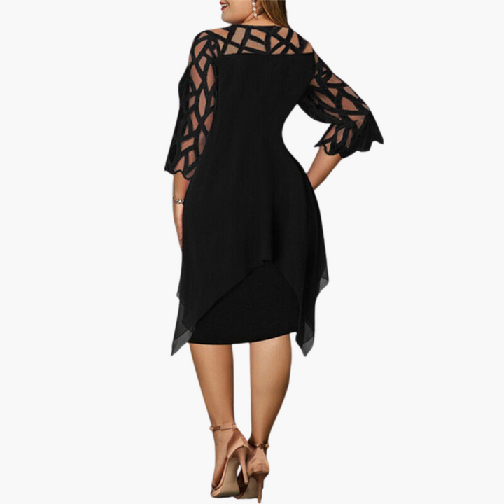 Robe de soirée légère pour femmes - robe midi avec manches découpées
