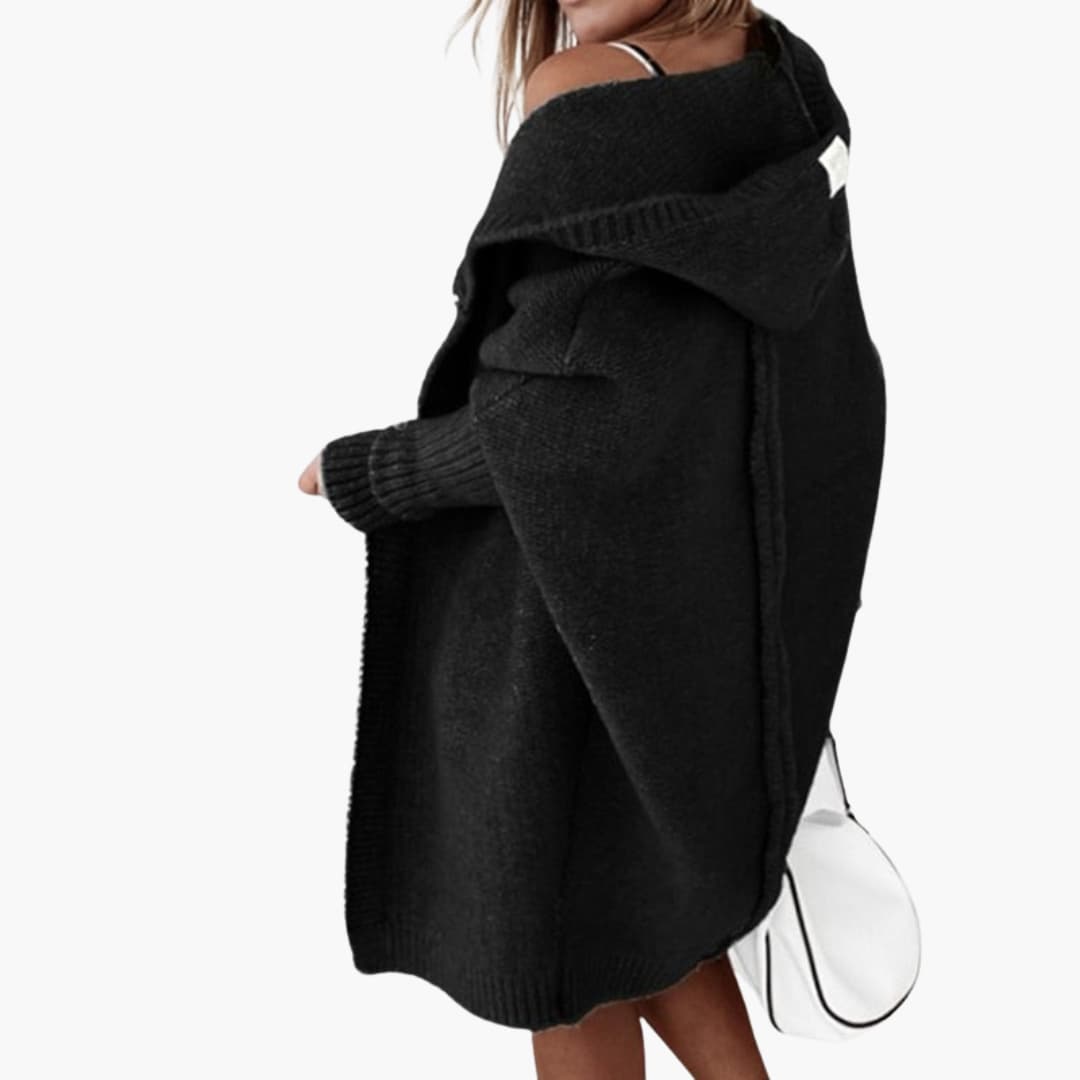 Cardigan en tricot avec capuche pour femmes