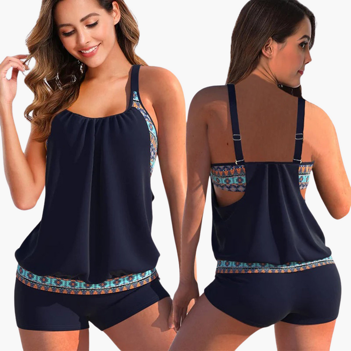 Ensemble Tankini pour femmes - avec effet amincissant et bretelles réglables