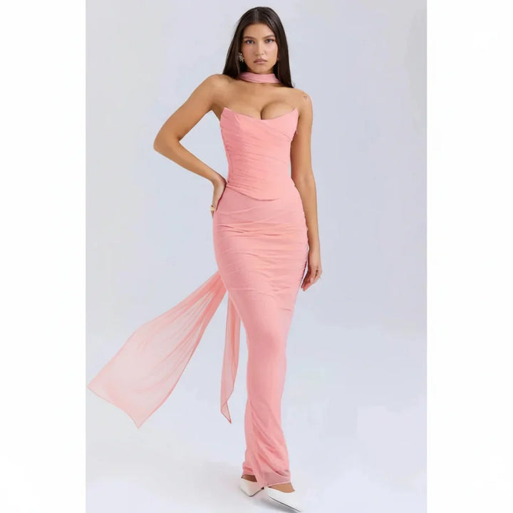 Hanna | Robe maxi corset sans bretelles pour femmes – Corset maxi sans bretelles 2026