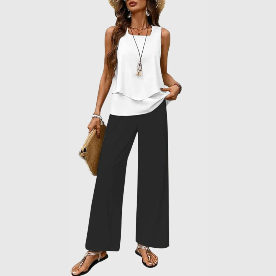 Karin | Ensemble Deux Pièces Pantalon Large Femme