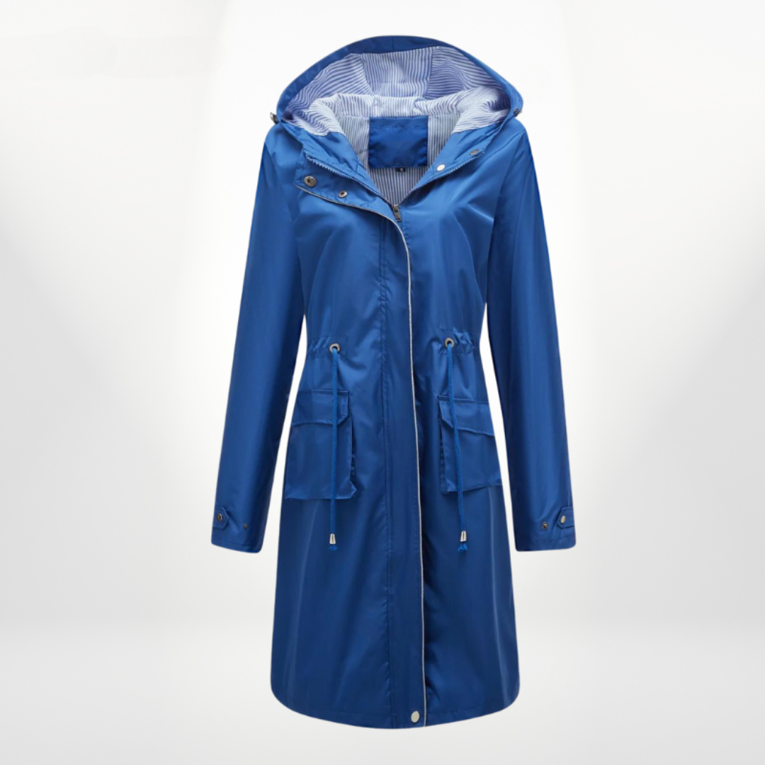 Trench-coat imperméable femme avec capuche | Long léger