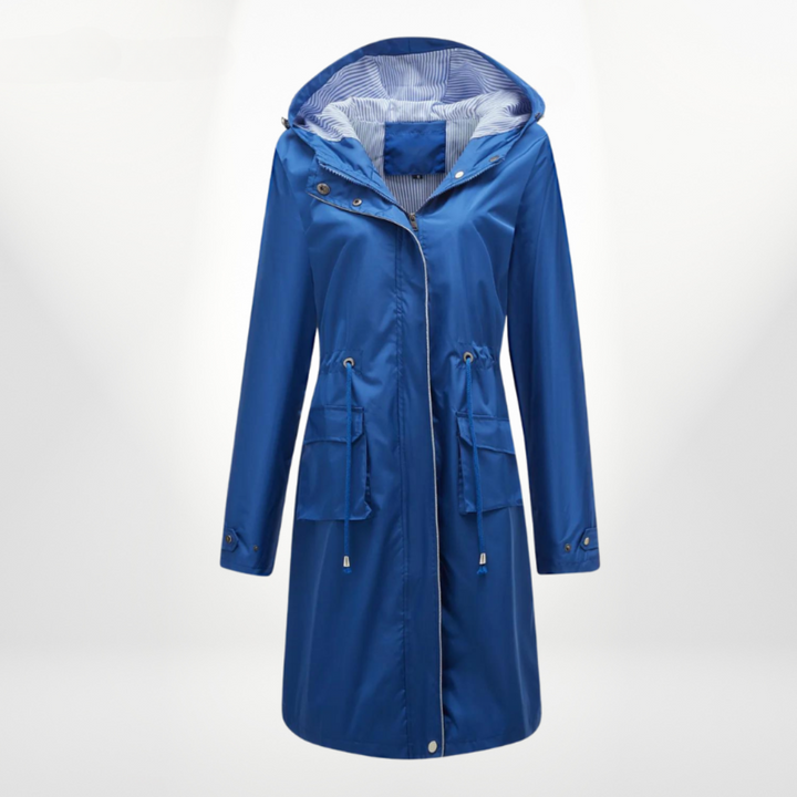 Trench-coat imperméable femme avec capuche | Long léger